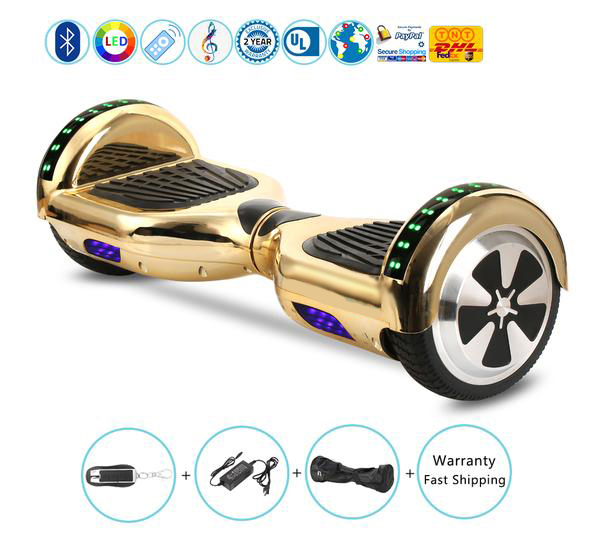 Cool Hoverboard with Chrome Gold Color