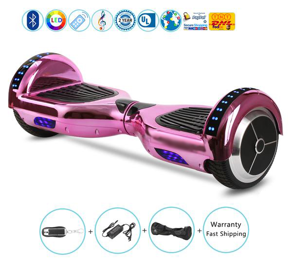 6.5 Inch Hoverboard with Bluetooth Speakers and Led Lights Blue