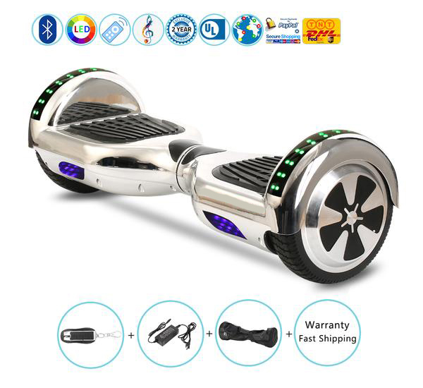 Chrome Two Wheel Balancing Scooter with Bluetooth Speaker on Sale