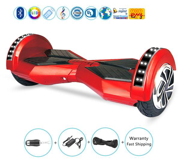8 Inch Lambo Performance Red Hoverboard Self Balancing Scooter with Bluetooth + Lights + Remote