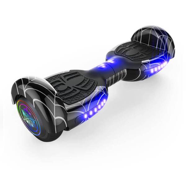 6.5 Inch SPIDER HOVERBOARD WITH LED LIGHT WHEEL,BLUETOOTH SPEAKERS AND UL-2272 CERTIFIED (Black)